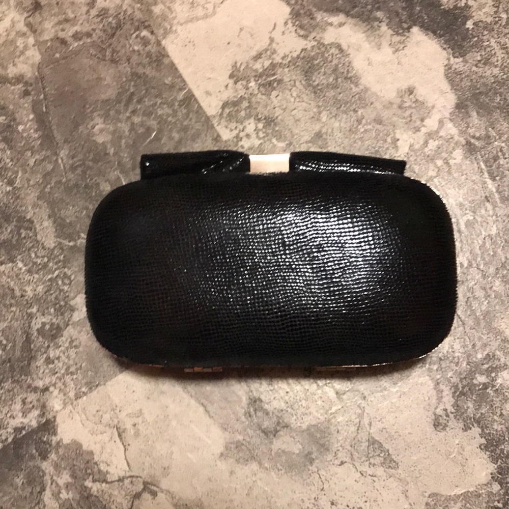 Black clutch with bow